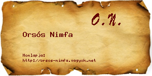 Orsós Nimfa névjegykártya